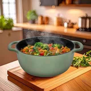 Enamelled Cast Iron Casserole - sage green, 5.8 L – photo 7