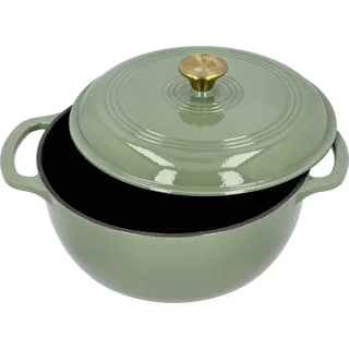 Enamelled Cast Iron Casserole - sage green, 5.8 L – photo 2