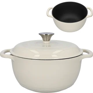 Enameled cast iron Dutch oven - ecru, 4 L