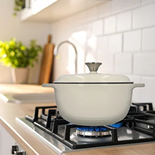 Enameled cast iron Dutch oven - ecru, 4 L – photo 9
