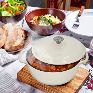 Enameled Cast Iron Dutch Oven - Ecru, 5.8 L – photo 7