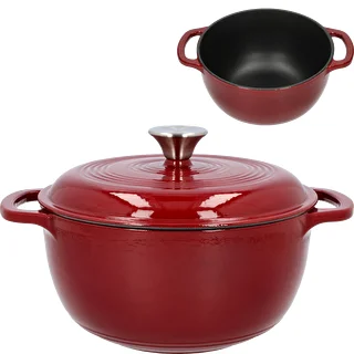 Enamelled Cast Iron Casserole - burgundy, 4 L