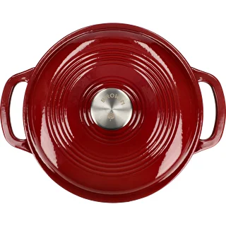 Enamelled Cast Iron Casserole - burgundy, 4 L – photo 3