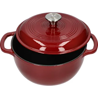 Enamelled Cast Iron Casserole - burgundy, 4 L – photo 2