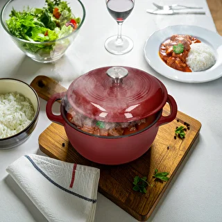 Enamelled Cast Iron Casserole - burgundy, 4 L – photo 7