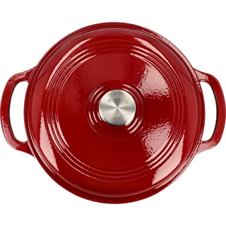 Enamelled Cast Iron Casserole - burgundy, 5.8 L – photo 3