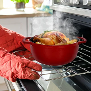 Enamelled Cast Iron Casserole - burgundy, 5.8 L – photo 8