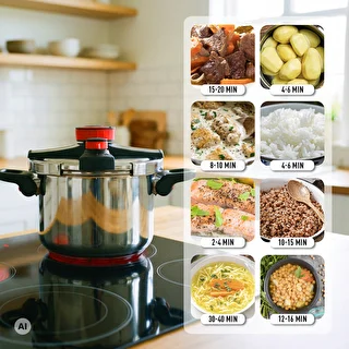 Stainless Steel Pressure Cooker, 6 L – photo 4