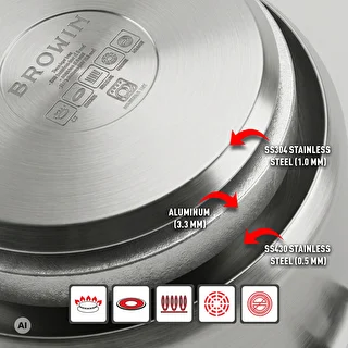 Stainless Steel Pressure Cooker Set, 4 L and 6 L – photo 8