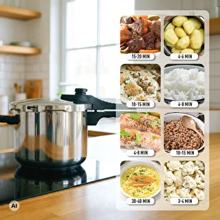 Stainless Steel Pressure Cooker Set, 4 L and 6 L – photo 4