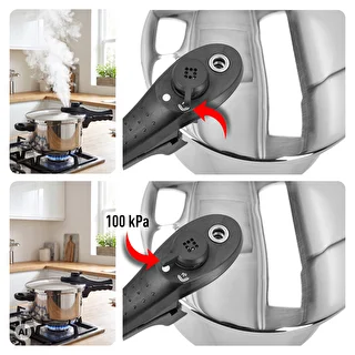 Stainless Steel Pressure Cooker Set, 4 L and 6 L – photo 5