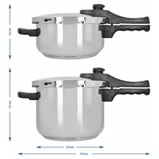 Stainless Steel Pressure Cooker Set, 4 L and 6 L – photo 10
