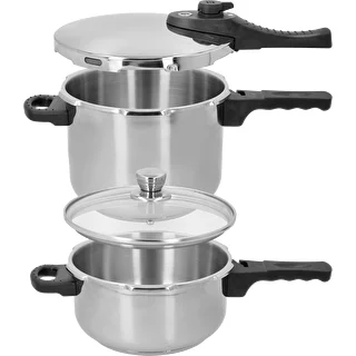 Stainless Steel Pressure Cooker Set, 4 L and 6 L – photo 2