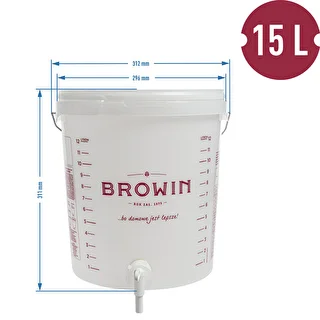 15 L fermentation container with a print, a tap, and a lid – photo 12