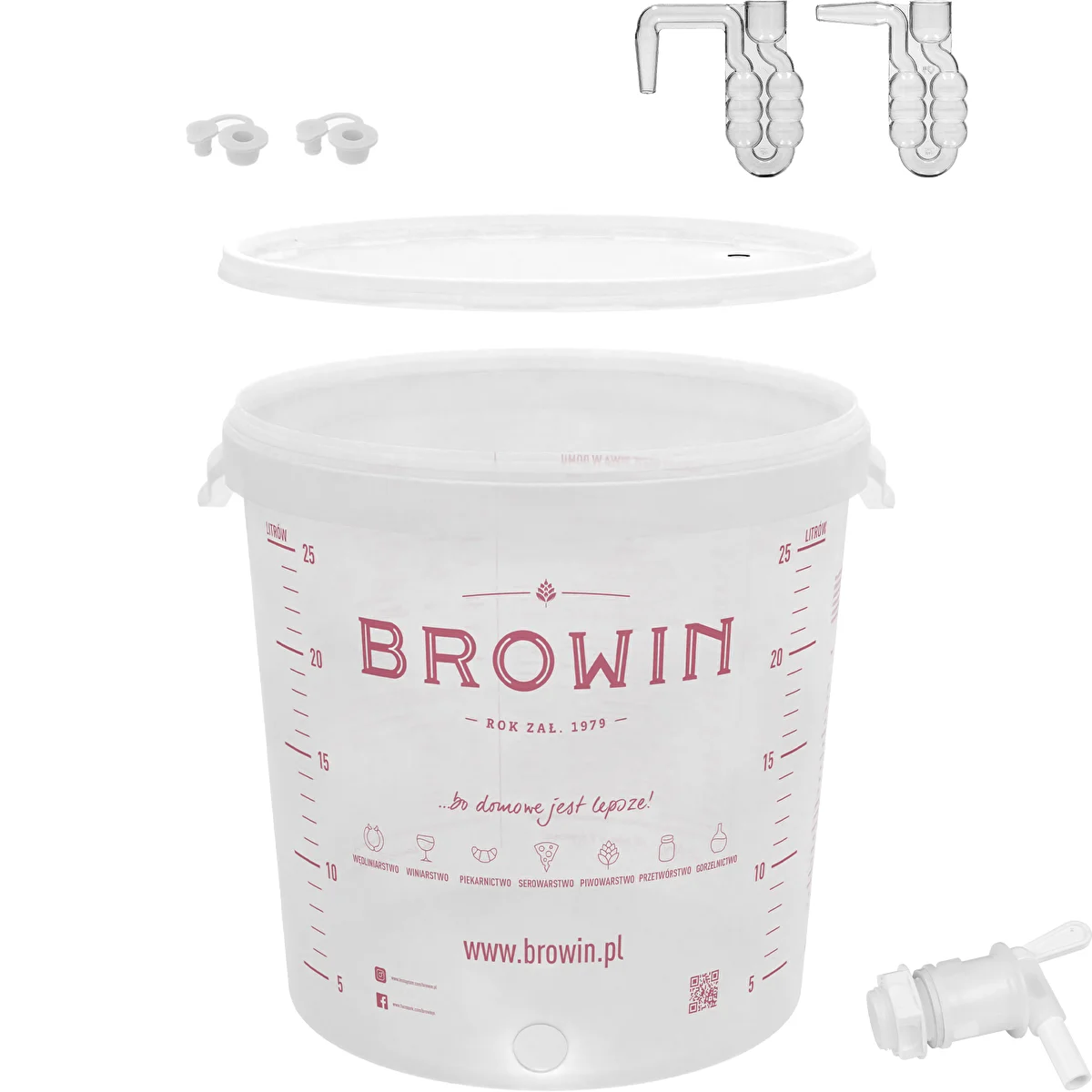 Fermentation bucket 30 L with printing and tap