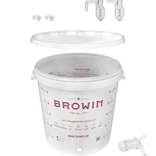Fermentation bucket 30 L with BROWIN printing and tap DE