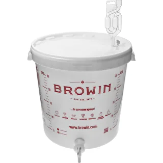 Fermentation bucket 30 L with printing, tap and plastic airlock UA