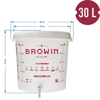 Fermentation bucket 30 L with printing, tap and plastic airlock UA – photo 14