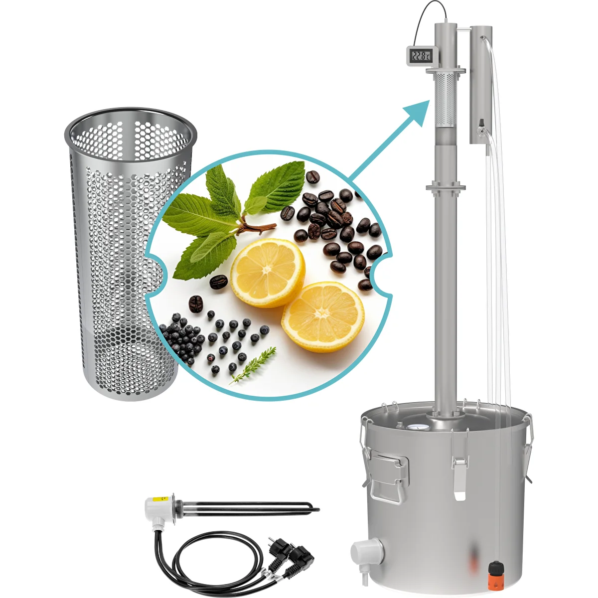 Modular still for flavouring of distillates 30 L - electric