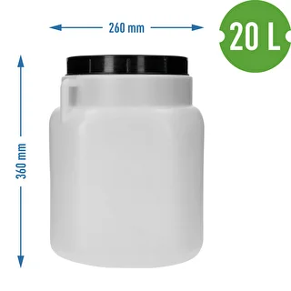 Square Barrel for 20 L, white, with handles, Sterk – photo 10