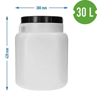Square Barrel for 30 L, white, with handles, Sterk – photo 10