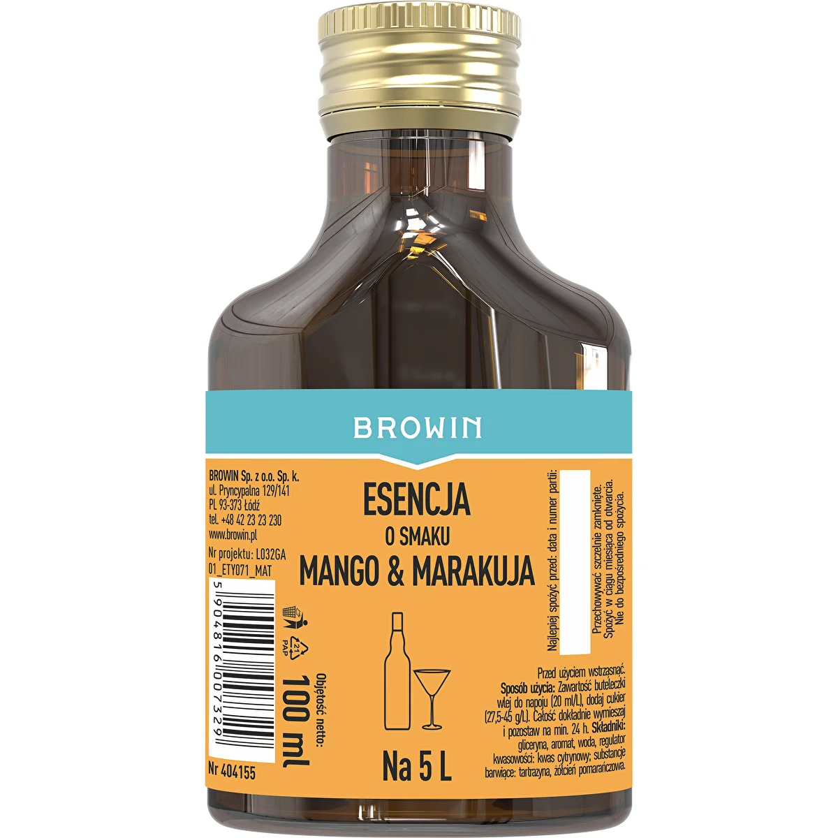 Mango and passion fruit flavoured essence for 5 L - 100 ml