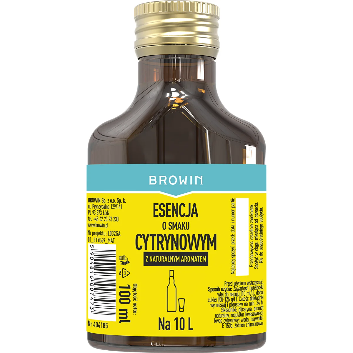 Lemon flavoured essence with natural aroma for 10 L - 100 ml