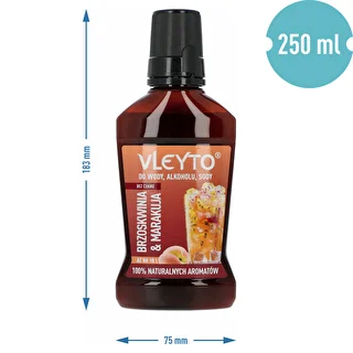 VLEYTO Peach & Passion Fruit – flavor essence with natural flavors, 250 ml – photo 5