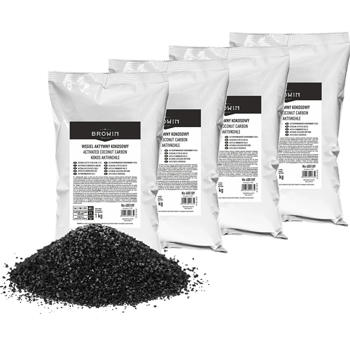 Coconut activated carbon 1 kg x 4 – set