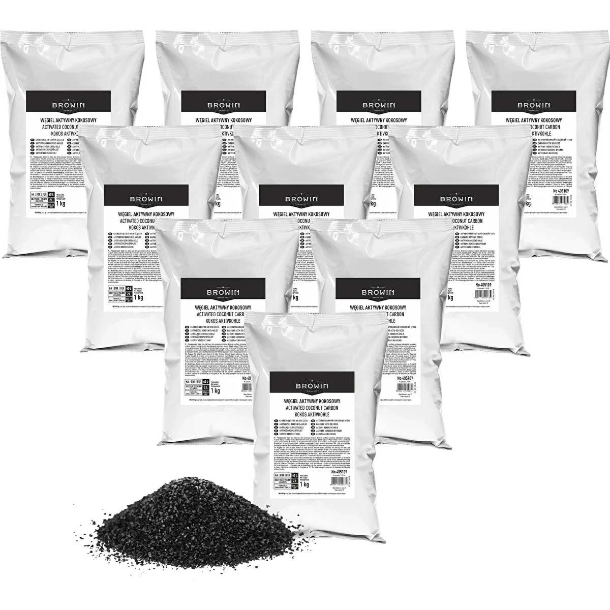 Coconut activated carbon 1 kg x 10 - set