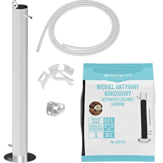 Stainless steel filtration column, suspended in a complete set with accessories and activated carbon