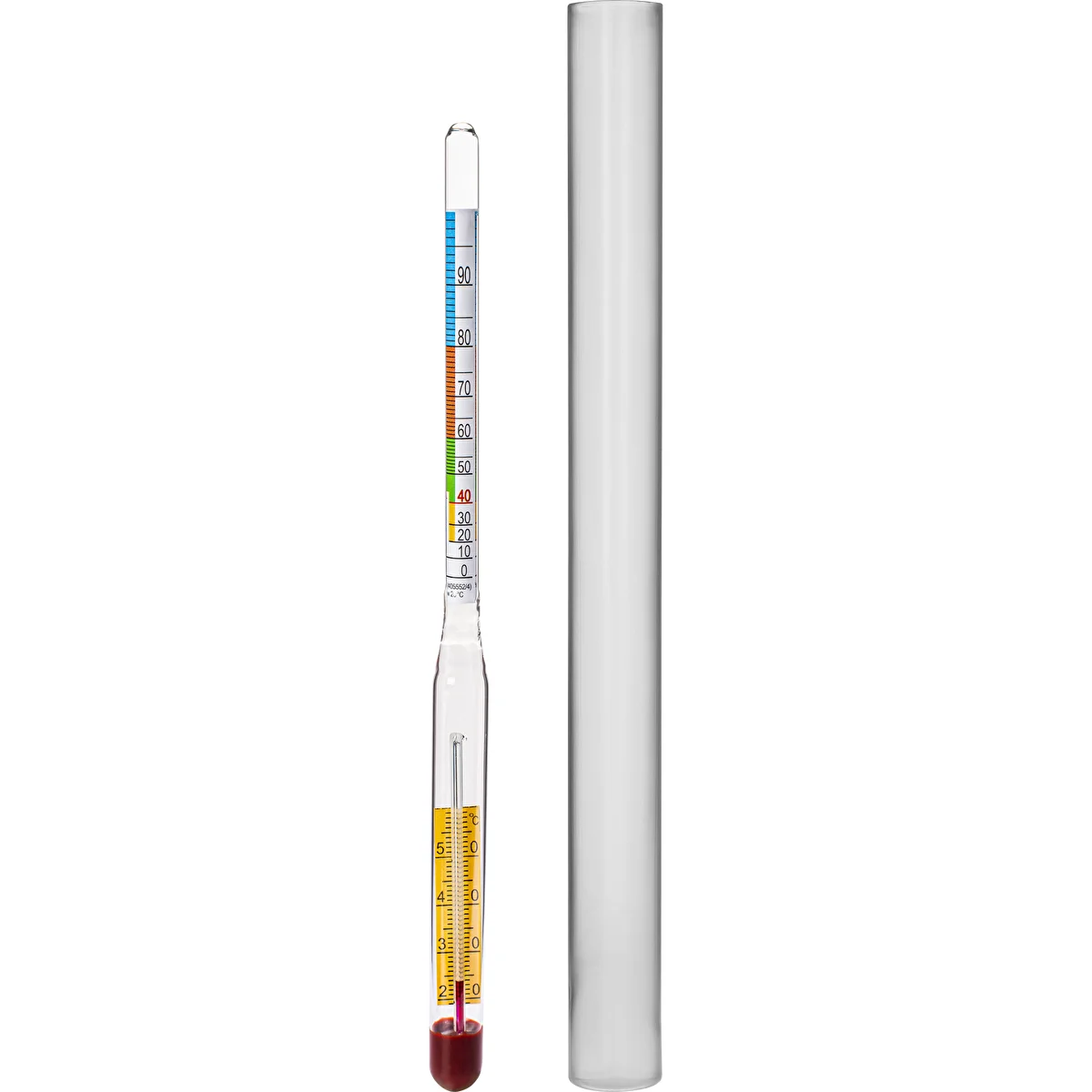Alcohol meter with thermometer