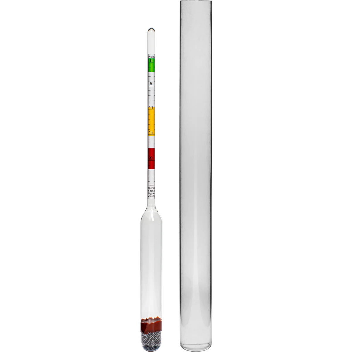 Vinometer (sugar meter) in a plastic test tube