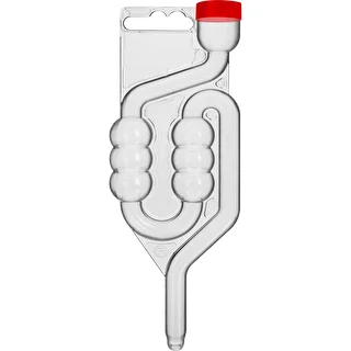Bubbler plastic airlock with red dust cap, 6 chambers