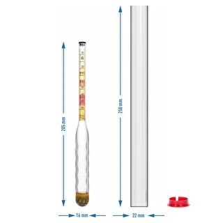 Shatterproof Mead Hydrometer with Test Tube, Measurement Range: 10-50°Blg – photo 4