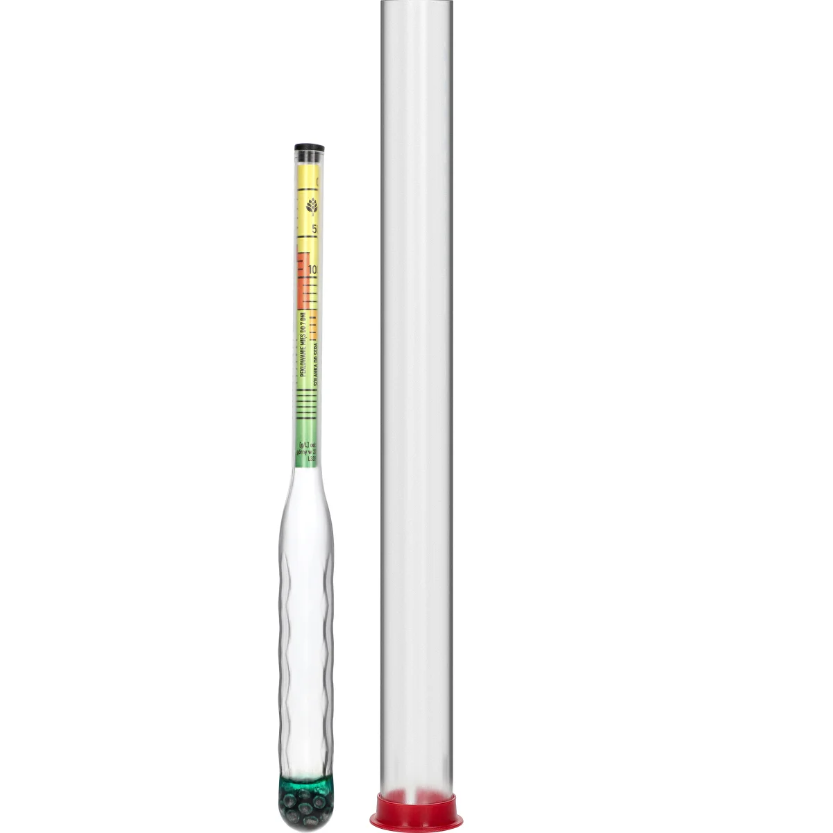 Shatterproof salinometer with test tube, measurement range: 0-300 g salt/L