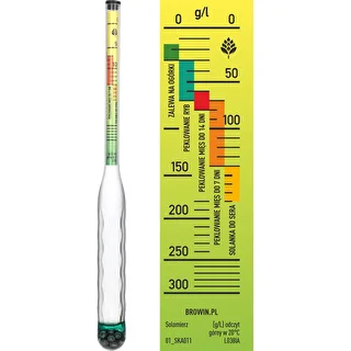 Shatterproof salinometer with test tube, measurement range: 0-300 g salt/L – photo 3