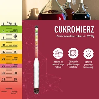 Shatterproof hydrometer with trial jar, measuring range: -5–35°Blg – photo 6