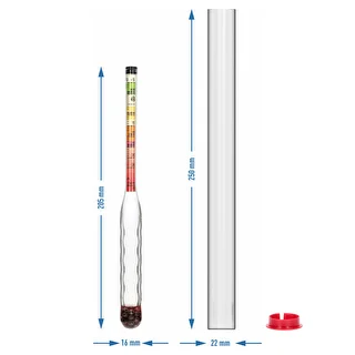 Shatterproof Saccharometer with Test Tube, Measurement Range: -5 to 35°Blg – photo 4