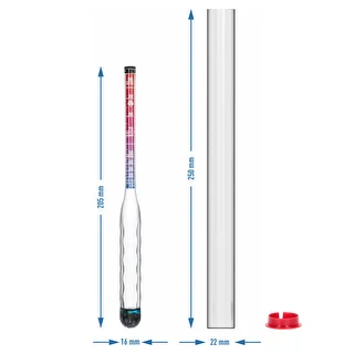 Unbreakable Alcohol Meter with Test Tube, Measurement Range 20-98% – photo 6