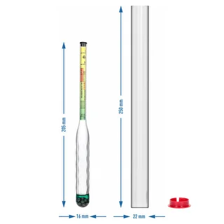 Shatterproof salinometer with test tube, measurement range: 0–300 g salt/L – photo 5