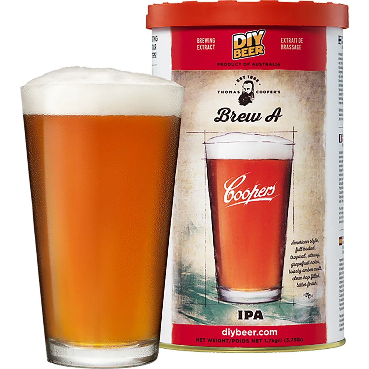 Brew A IPA Coopers beer concentrate 1,7 kg for 23 L of beer