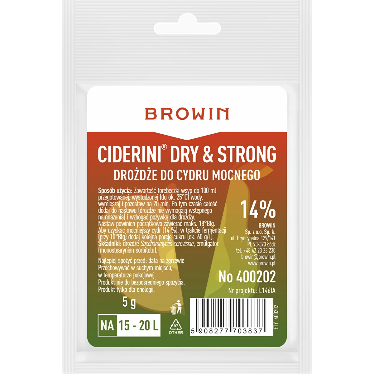 Cider Yeast Ciderini Strong, 5 g