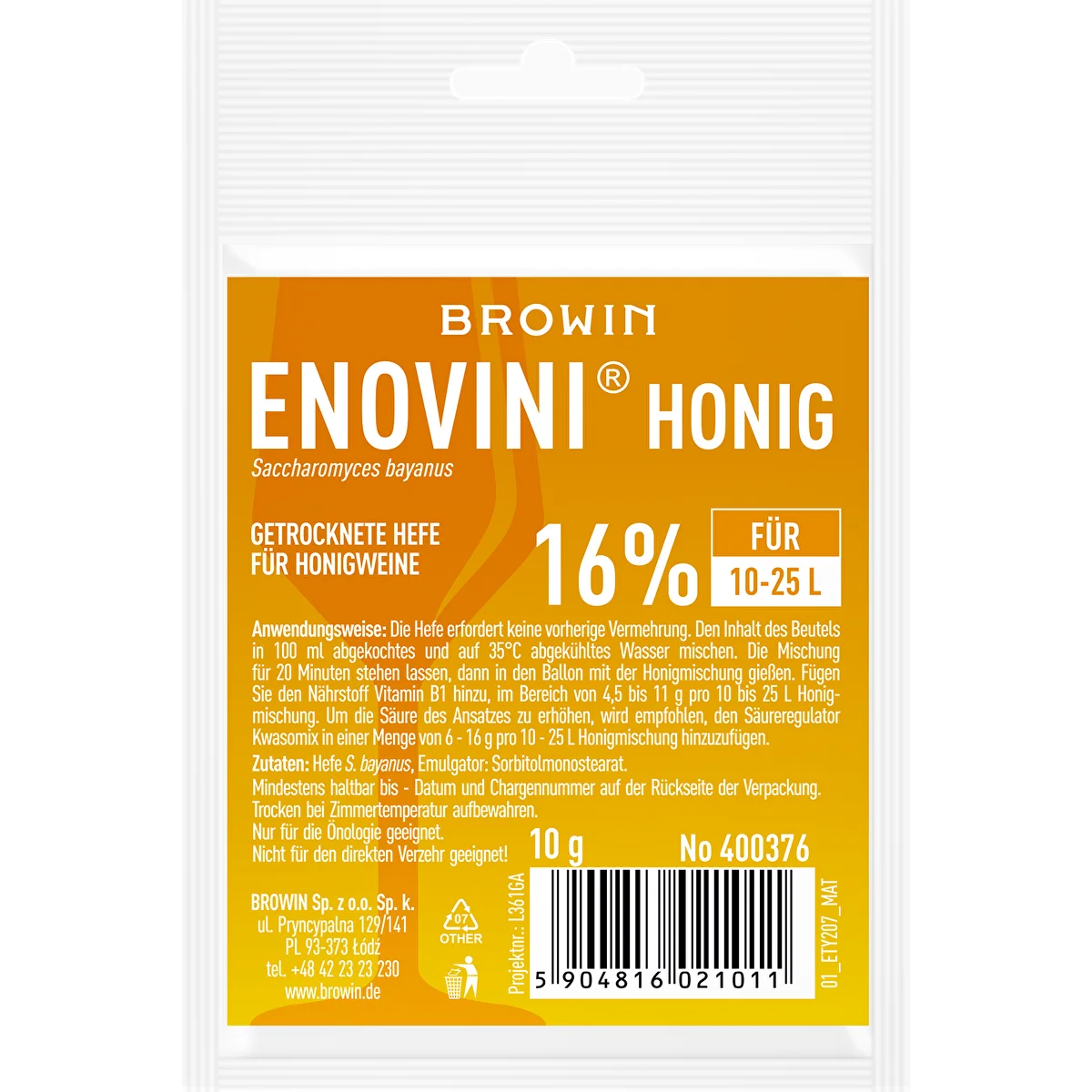Dried yeast for mead Enovini Honey 10 g