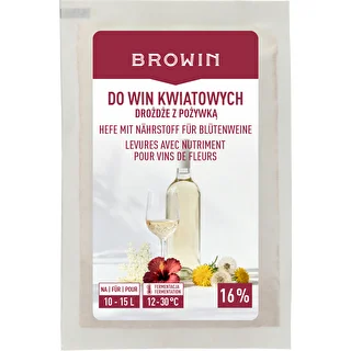 Wine yeast with nutrient - for flower wines, 10-15 L