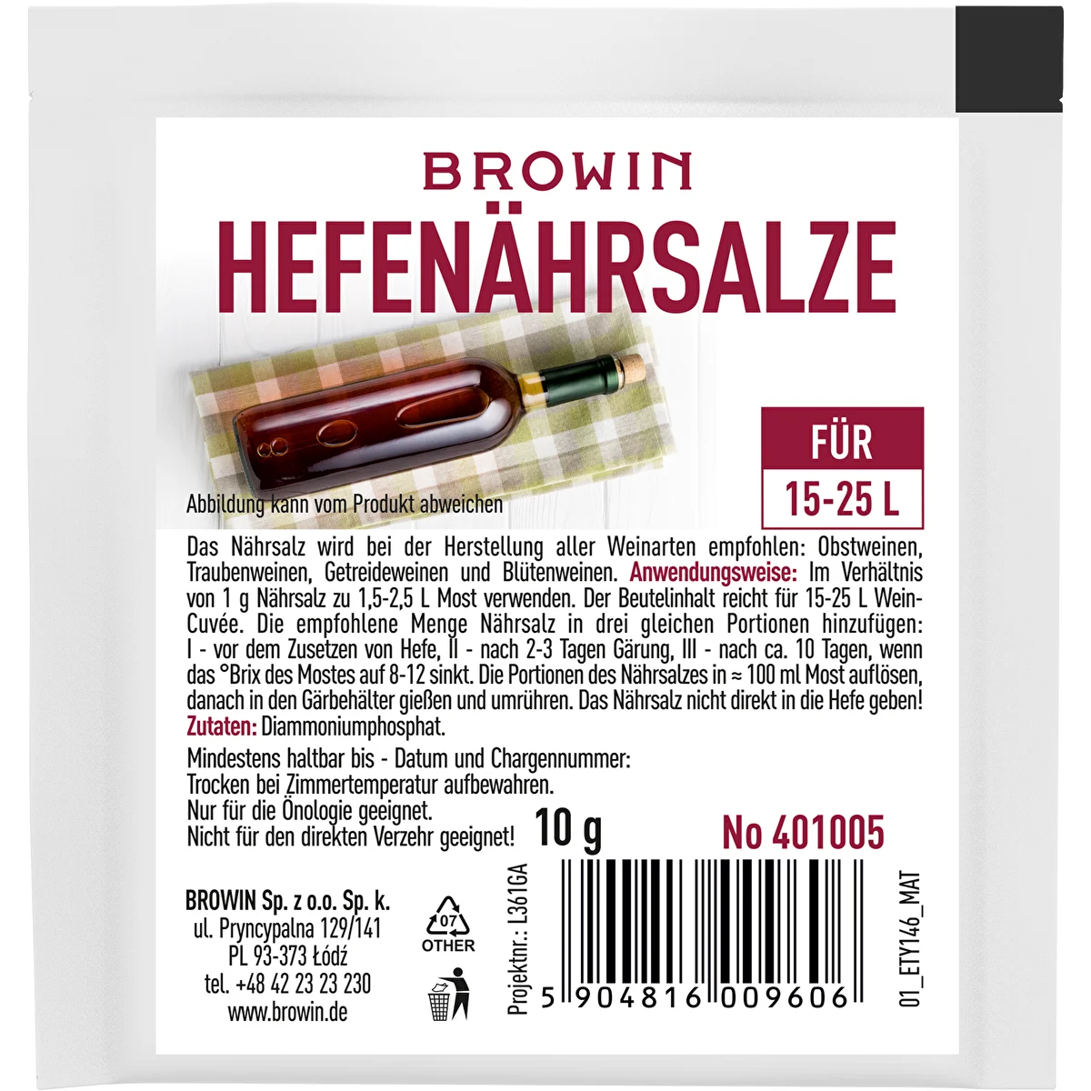 Wine yeast nutrient 10 g