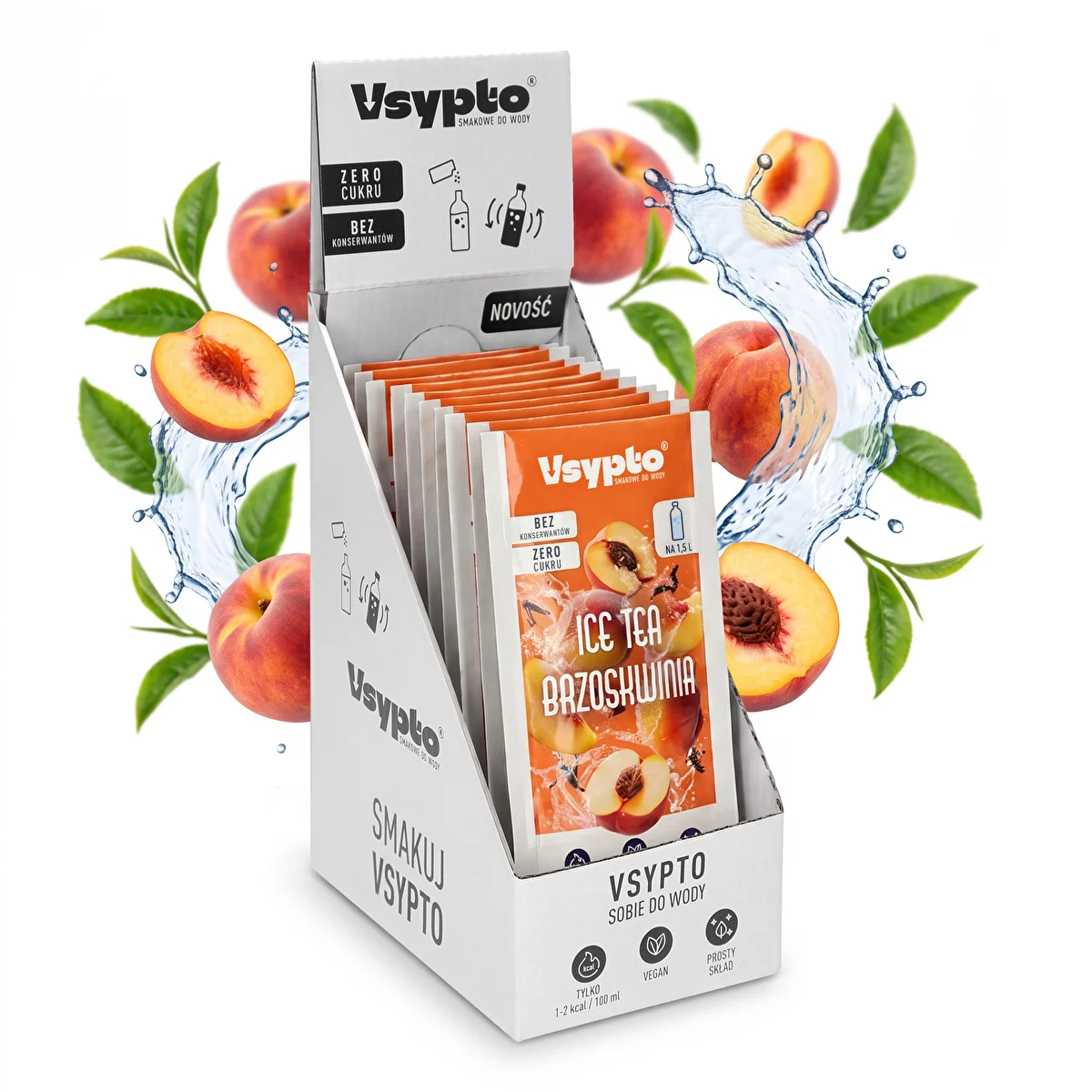 Vsypto Peach Iced Tea - Pack of 15x9g sachets