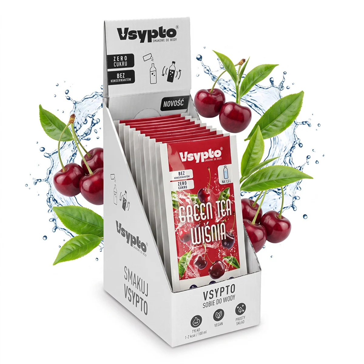 Vsypto Green Tea Cherry - 15 x 9 g Pack