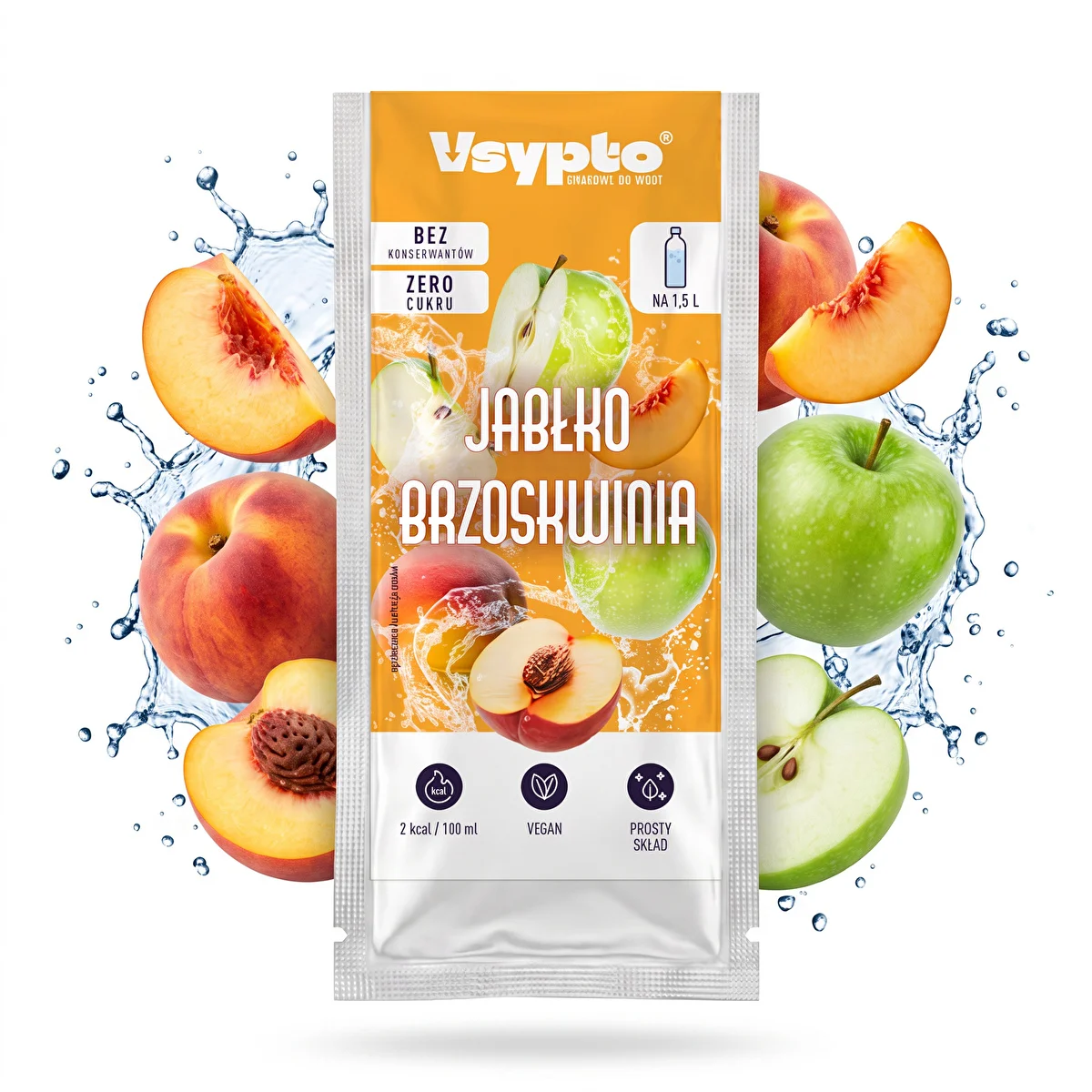 Vsypto Apple & Peach Flavor, 9 g