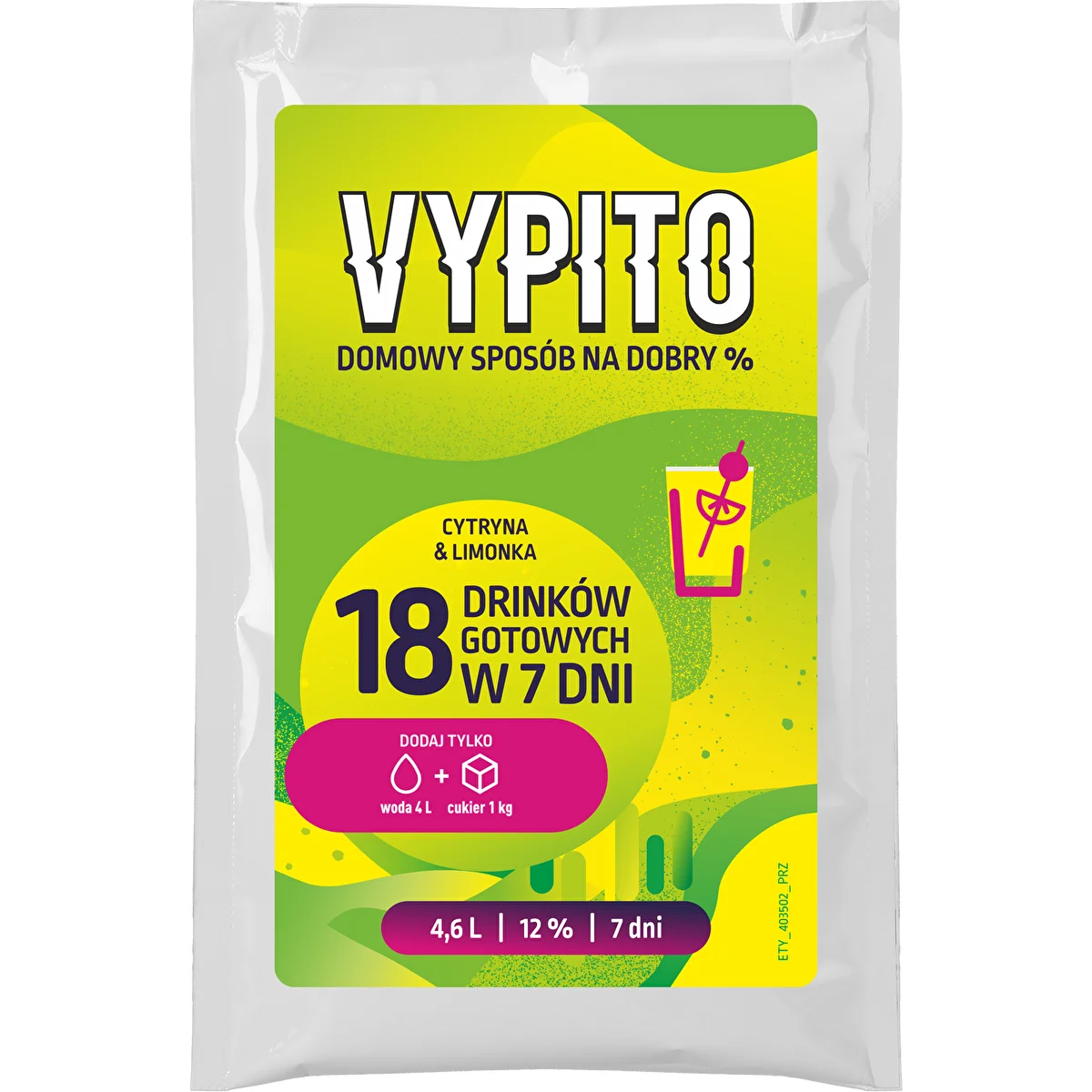 VYPITO 12%, sachet for 18 drinks - Lemon & Lime, 126 g